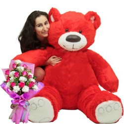 4ft giant bear with rose bouquet to philippines