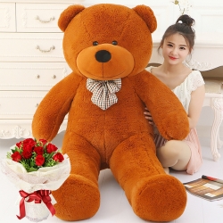 5 ft giant bear with 12 red rose bouquet to philippines