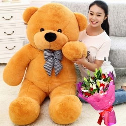 5ft giant teddy bear with mixed flower bouquet to philippines