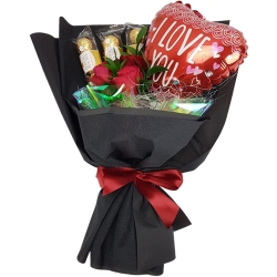 send bouquet of roses with chocolate and balloon to philippines