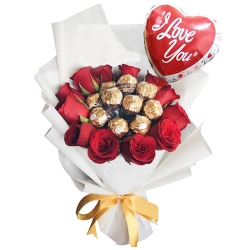 send roses with ferrero chocolate and balloon to philippines