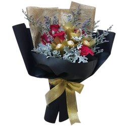 send red roses with ferrero chocolate in bouquet to philippines