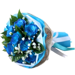 send dozen of blue roses in bouquet to philippines