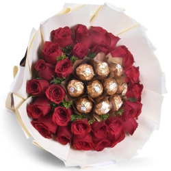 send 36 red roses with ferrero in bouquet to philippines