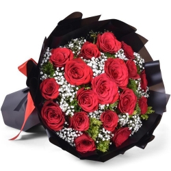 send 18 stems red color roses in bouquet to philippines