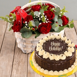 send 24 red roses with christmas rocky road cake to philippines