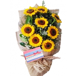 8 Pieces Sunflower Bouquet