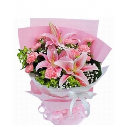 pink lilies with pink carnation to philippines