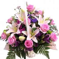 roses online delivery to Philippines,send pink rose basket to Philippines,delivery roses lilies to Philippines