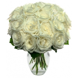 18 White Roses Send To Philippines