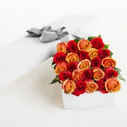 24 Red & Peach Rose Box IN PHILIPPINES