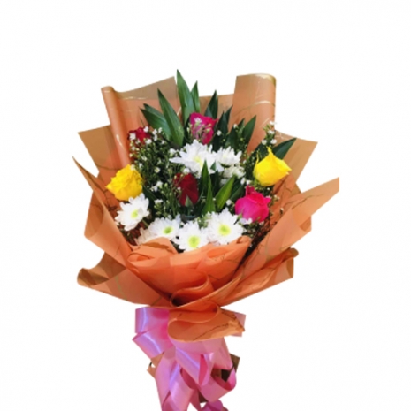 6 pcs mixed pink roses to philippines