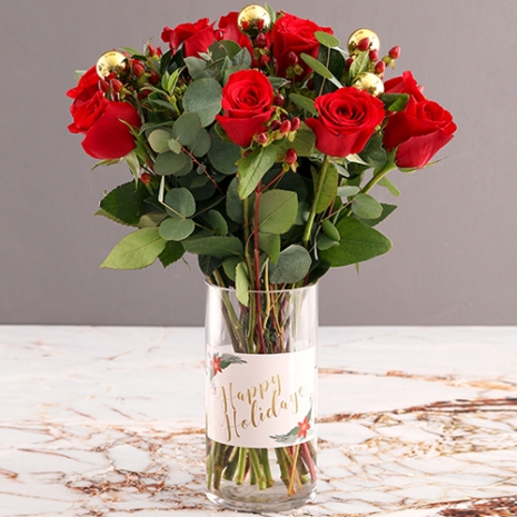 send a dozen of red roses with xmas ornaments to philippines