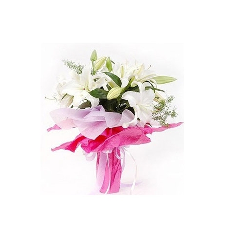3 Stem White Lilies Bouquet